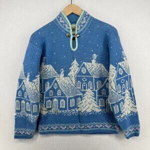 ALPS Sweater Womens S Wool Winter Village Holiday Pullover New England Vintage